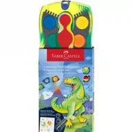 Farby i media malarskie - Faber-Castell Farby szkolne akwarelowe Connector Dinozaury 12 kolorów - miniaturka - grafika 1