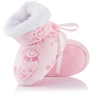 Buty dla dziewczynek - Różowe buciki niemowlęce – puchate 6-12 m. - miniaturka - grafika 1