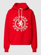 Bluzy damskie - Bluza z kapturem i nadrukiem z motywem z logo - miniaturka - grafika 1