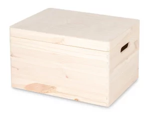 Drewniana skrzynka zamykana z deklem ze sklejki  40x30x23 cm - Pudełka i szkatułki - miniaturka - grafika 1