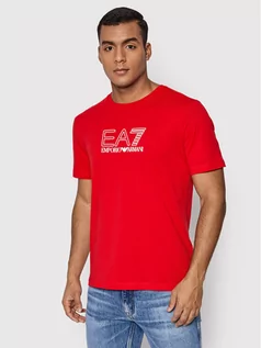 Koszulki męskie - Emporio Armani EA7 T-Shirt 3LPT81 PJM9Z 1451 Czerwony Regular Fit - grafika 1