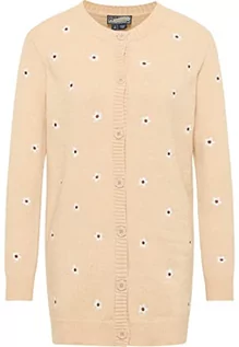 Swetry damskie - acalmar Damski kardigan z haftem 39425051-AC01, beżowy, M/L, beżowy, M-L - grafika 1
