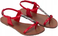 Sandały damskie - Chattawak Sandały Damskie Czerwone na Lato 38 J_a - miniaturka - grafika 1