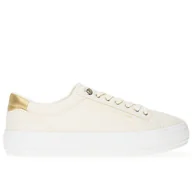 Trampki damskie - Buty Tommy Hilfiger Essential Vulc Canvas FW0FW07682-AEF - beżowe - miniaturka - grafika 1