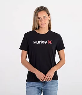 Koszulki i topy damskie - Hurley Hurley Damski T-shirt W Relaxed Crew Tee czarny czarny XS 3HS1590257-001 - grafika 1