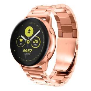 Metalowy pasek na rękę do smartwatcha Samsung Galaxy Watch/Active 2 / Gear Sport S2 Classic (20 mm) (brąz/różowe złoto) - Akcesoria do smartwatchy - miniaturka - grafika 1