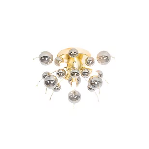 QAZQA Lampa sufitowa mosiężna z przydymionym szkłem 40 cm 4-punkty - Explode - Oprawy, klosze i abażury - miniaturka - grafika 1