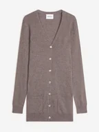 Swetry damskie - Perfect Cashmere Kaszmirowy kardigan "Pearl" w kolorze szarobrązowym - miniaturka - grafika 1