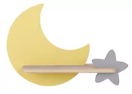 Lampy ścienne - Candellux Lampa Moon Kinkiet Ścienny 5W Led Iq Kids Złoty+Szary 21-76731 - miniaturka - grafika 1