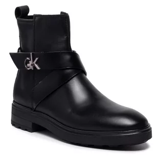 Botki damskie - Botki CALVIN KLEIN - Cleat Riding Boot HW0HW00595 Ck Black BAX - grafika 1