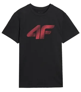 T-shirt męski 4F Koszulka regular z nadrukiem czarny - Koszulki męskie - miniaturka - grafika 1