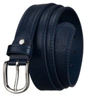 Paski - Pasek damski granatowy 100 PETERSON elegancki do spodni klasyczny srebrna klamra - miniaturka - grafika 1