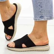 Klapki i japonki damskie - Czarne lekkie klapki damskie Sergio Leone kl064h - miniaturka - grafika 1