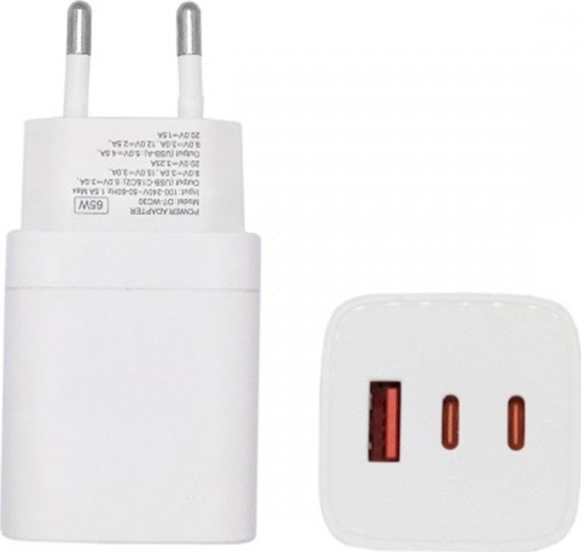 Ładowarka Extra Digital Kroviklis EXTRA DIGITAL GaN 2x USB Type-C, USB Type-A: 65W, PPS SC230303