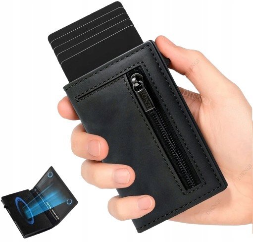 Portfel na karty RFID DIENQI skóra ekologiczna czarny