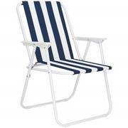Springos Krzesło składane turystyczne na plażę i do ogrodu niebieskie pasy GC0050
