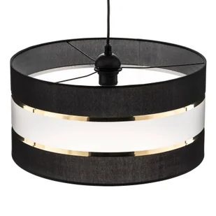 Lampa wisząca Helen tekstylna czarna-złota, Ø 40cm - Lampy sufitowe - miniaturka - grafika 5