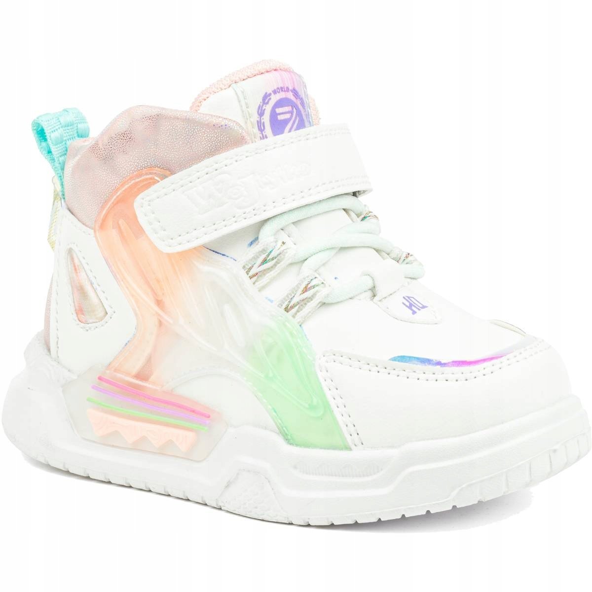 WOJTYŁKO buty dziecięce adidaski RZEP rozmiar 29 WYSOKIE pastelowe GIRL TĘCZA