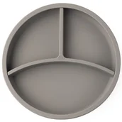 Miseczki i talerzyki dla dzieci - ECORASCALS Talerzyk 2 w 1 trójdzielny silikonowy SILVER z przyssawką - miniaturka - grafika 1