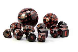 Kostki RPG Czarno-Czerwony Zestaw 15 Kości Kostek - Gry planszowe - miniaturka - grafika 1