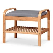 Szafki na buty - Szary Stojak Na Buty Z Siedziskiem W9-G69 - miniaturka - grafika 1