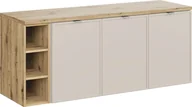 Szafki łazienkowe - Szafka pod umywalkę nablatową BELLA CASHMERE 120cm kaszmir/dąb artisan - zestaw 140 cm z regałem i blatem COMAD - miniaturka - grafika 1