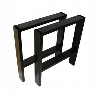Nogi metalowe Do stołu Loft Industrial czarne 40x47 A cm Profil 6x2 cm 2szt - Meble modułowe i akcesoria - miniaturka - grafika 1