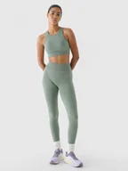 Spodnie sportowe damskie - Damskie legginsy treningowe bezszwowe 4F x Anna Lewandowska 4FALSAW24TFTIF345 - zielone - 4F x AL - miniaturka - grafika 1