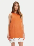 Sukienki - STAUD Sukienka letnia Mika R25S2282LN Pomarańczowy Regular Fit - miniaturka - grafika 1