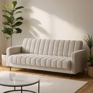 Sofy i kanapy - Sofa z Funkcją Spania RONEYY Rozkładana Jasnobeżowa Nowoczesna - miniaturka - grafika 1