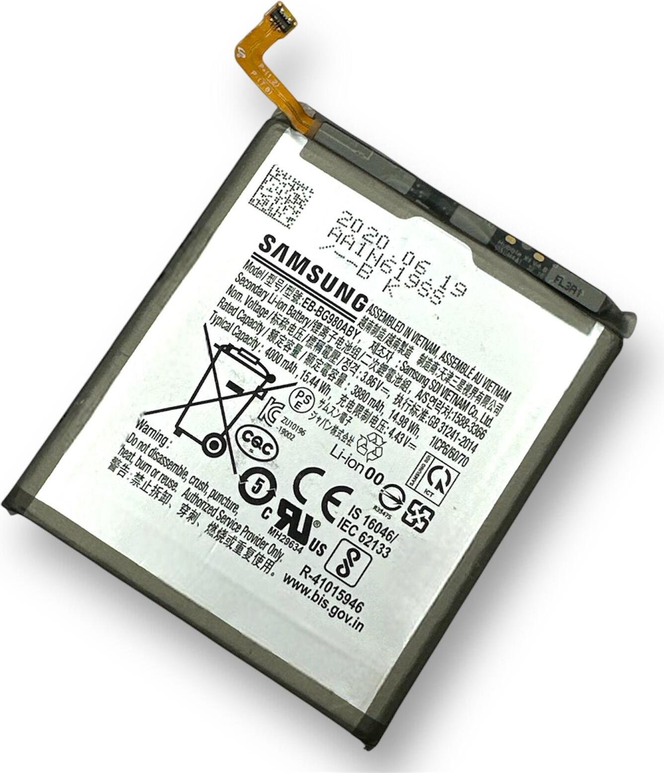 Oryginalna bateria Samsung Galaxy S20 - EB-BG980ABY - GH82-22122A - Bulk - Grade A