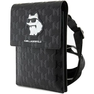 Karl Lagerfeld Torebka Klwbsakhpck Czarny/Black Saffiano Monogram Choupette - Etui i futerały do telefonów - miniaturka - grafika 1