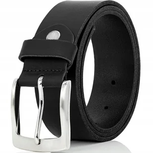KLASYCZNY PASEK MĘSKI SKÓRZANY CZARNY SKÓRA NATURALNA PAS DO SPODNI 120cm - Paski - miniaturka - grafika 1