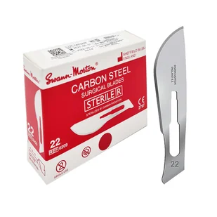 Ostrze chirurgiczne 22 sterylne 100szt stal węglowa Swann-Morton - Meble i wyposażenie gabinetów medycznych - miniaturka - grafika 1