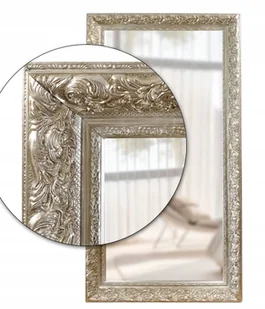 Ekskluzywne lustro z górnej półki w drewnianej rzeźbionej ramie 180x100 d12 - Lustra - miniaturka - grafika 1