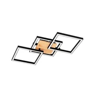 Oprawy, klosze i abażury - Plafon Rog czarny z drewnem LED Inspire - miniaturka - grafika 1