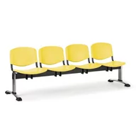 Inne meble biurowe - Ławka do poczekalni plastikowa ISO, 4-siedziska, żółty, chromowane nogi - miniaturka - grafika 1