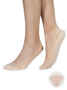 Skarpety stopki damskie balerinki z bawełnianymi palcami beżowe 3PAK 36-41 YOCLUB - Skarpetki damskie - miniaturka - grafika 1