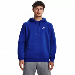 Męska bluza dresowa nierozpinana z kapturem Under Armour UA Essential Fleece Crew - niebieska - UNDER ARMOUR - Bluzy sportowe męskie - miniaturka - grafika 1
