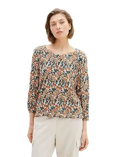 Koszulki i topy damskie - TOM TAILOR T-shirt damski, 32369 - Small Grey Tie Dye Floral, S - grafika 1