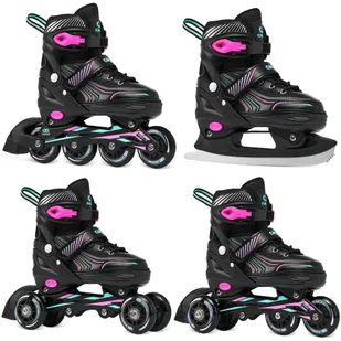 Rolki Łyżwy 4w1 Croxer Optima Black/Mint 35-38 - Rolki - miniaturka - grafika 2
