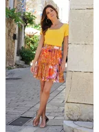 Spódnice - Bleu d'Azur Spódnica "Kali" w kolorze pomarańczowym - miniaturka - grafika 1