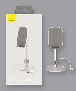 Baseus bezprzewodowa ładowarka Qi 15 W teleskopowy stojak uchwyt podstawka na telefon z kablem USB różowy (SUWY-D0R) hurtel-63471-0 - Ładowarki do telefonów - miniaturka - grafika 38