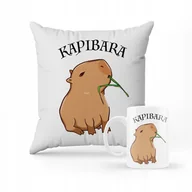 Gadżety dla niej i dla niego - ZESTAW KUBEK + PODUSZKA KAPIBARA na prezent + IMIĘ - miniaturka - grafika 1