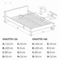 Łóżka - Halmar VIOLETTA 160 cm łóżko biały / czarny (3p=1szt) ze stelażem V-CH-VIOLETTA_160-LOZ-BIAŁY - miniaturka - grafika 1