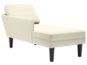 Szezlongi - Aksamitny kremowy szezlong z poduszką F7-F93 - miniaturka - grafika 1