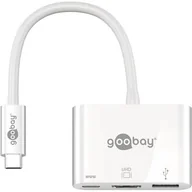 Adaptery i przejściówki - Goobay Adapter USB USB-C HDMI USB 3.0 USB-C Biały 62104 - miniaturka - grafika 1