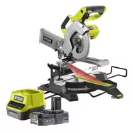 Piły elektryczne - RYOBI Pilarka ukosowa R18MS216-0 + Akumulator RYOBI ONE+ RC18120-120 2Ah 18V + ładowarka - miniaturka - grafika 1