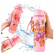 Shakery i bidony sportowe - Bidon Butelka Na Wodę Ze Słomką Kapibara Dla Dzieci Do Szkoły 690 ml - miniaturka - grafika 1
