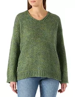 Swetry damskie - United Colors of Benetton Damski sweter z dekoltem w serek M/L 1442d400k, wielokolorowy, żółty, zielony, 927, L - miniaturka - grafika 1